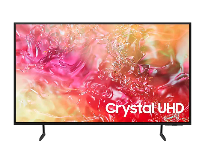 Samsung 43-inch 4K Smart TV (UA43DU7010UX). Crystal UHD, PurColor, HDR10+, Tizen OS, and Slim 3 Bezel-less Design.