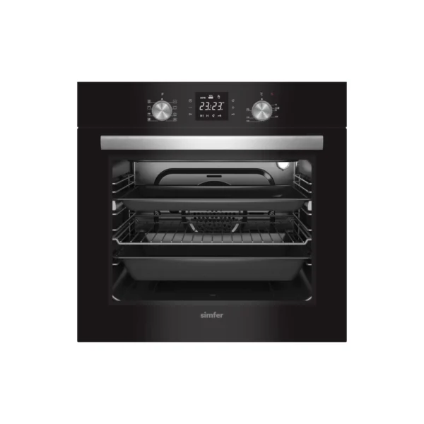Simfer Built-In Oven (B6410SERSP). 70L capacity, 10 functions, Digital Touch Control, and Pyrolytic self-cleaning.
