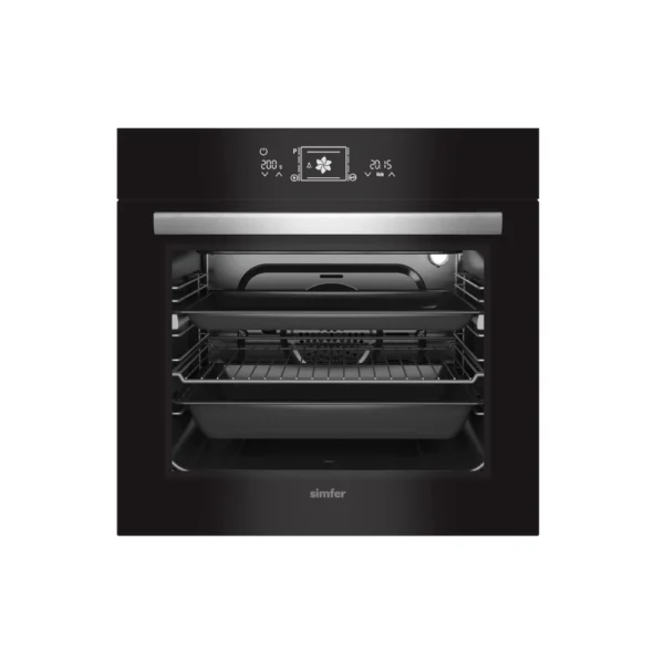 Simfer Built-In Oven (B6510SERSP). 80L capacity, 14 functions, Full Touch Control, and Steam-Assisted Cooking.
