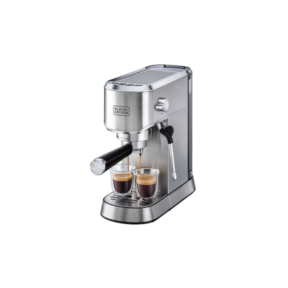 Mika ECM150 15-Bar Espresso Machine with Milk Frother. Professional coffee maker with 1L tank for home barista use.