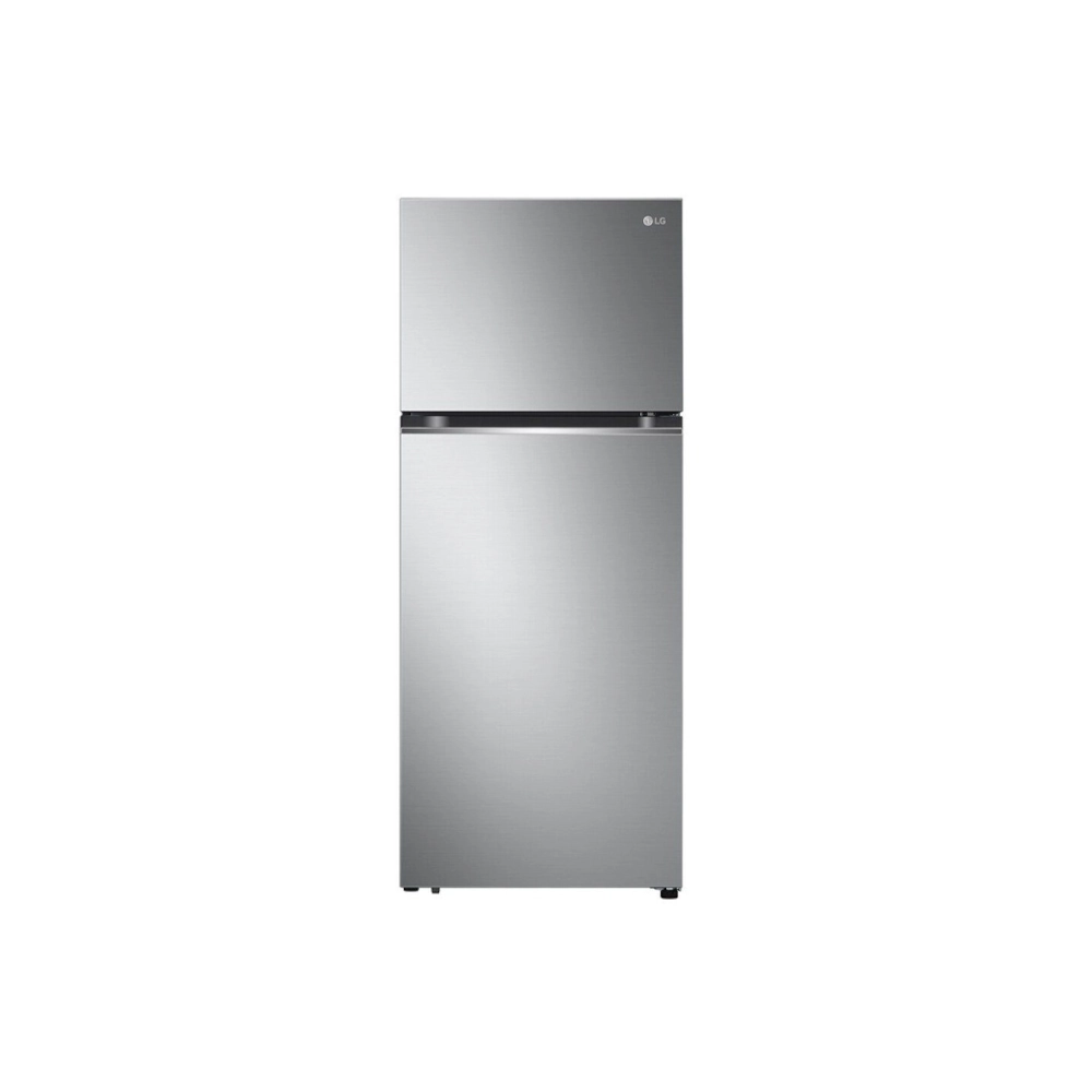LG 375L Top Freezer Refrigerator (GN-B472PLMB) in Platinum Silver with DoorCooling+ and LinearCooling technologies.