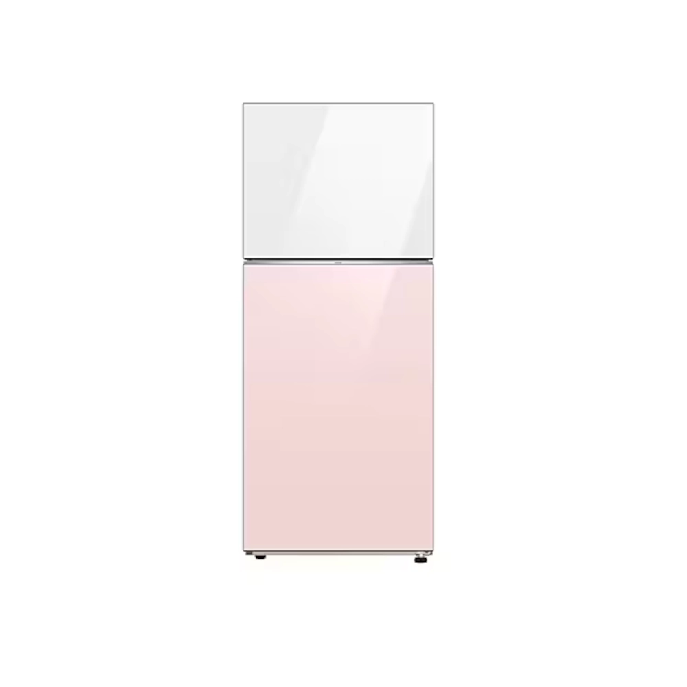 Samsung 393L Bespoke Fridge (RT38CB66218C). White & Pink, No-Frost, WiFi SmartThings, and 20-year compressor warranty.