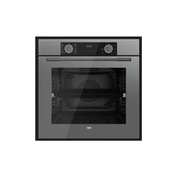 Von Built-In Oven (VBO60101DFD). 73L capacity, 10 functions, built-in Air Fryer, and Chicken Rotisserie.