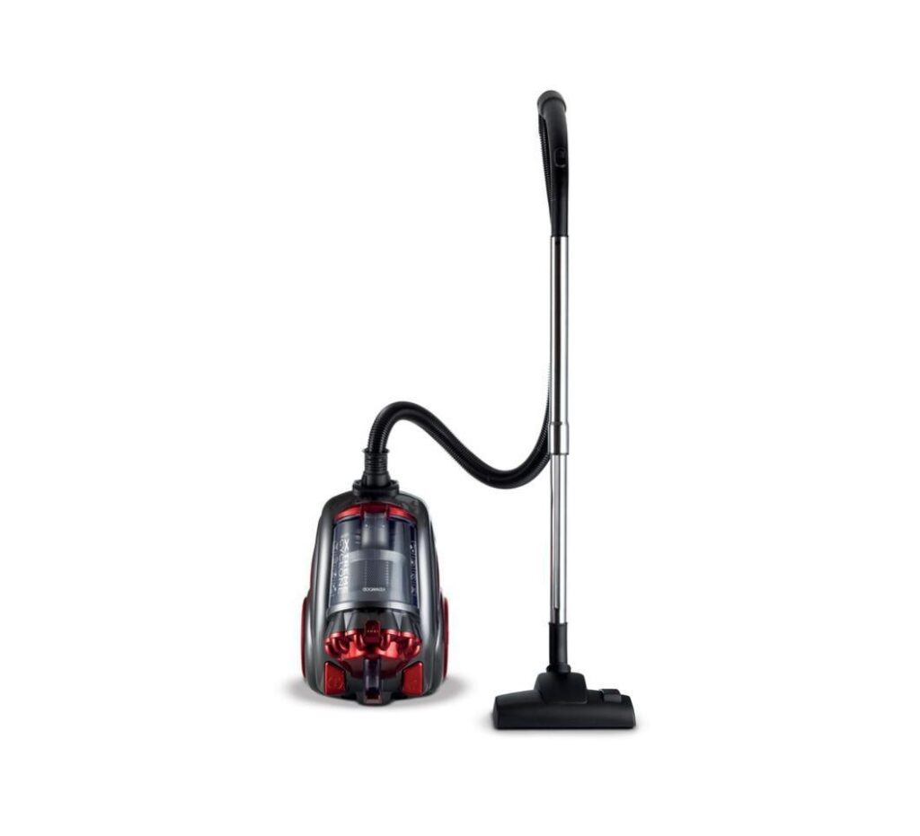 Von VBP80000RG 2000W Bagged Vacuum Cleaner. Features high suction, 3.5L dust bag, and a sleek rose gold and black finish.