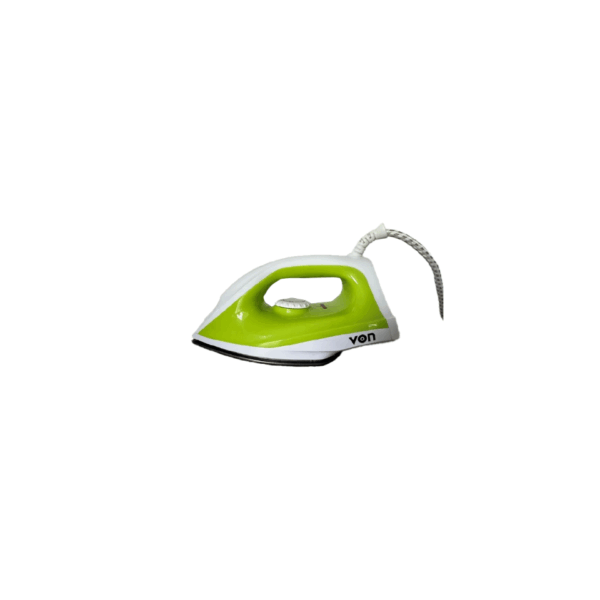 Von VID101NSG 1000W Dry Iron with non-stick soleplate. Precision temperature control and pointed tip for easy ironing.