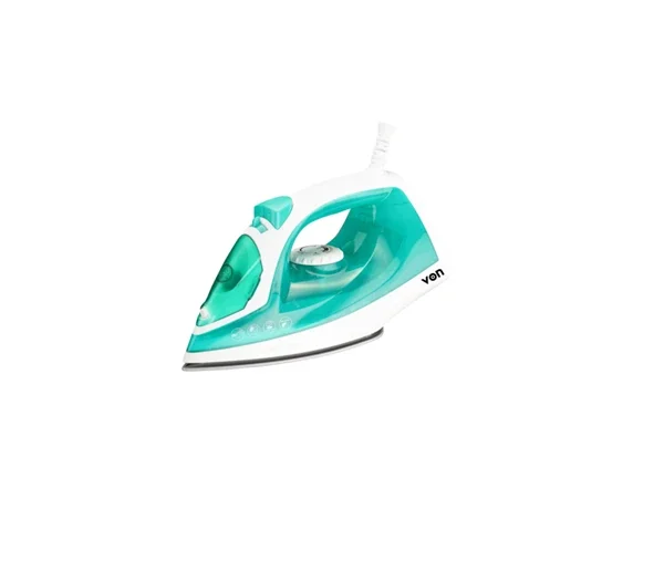Von VIS161CSG 1600W Steam Iron in Green. Features a ceramic soleplate, vertical steam function, and self-cleaning system.