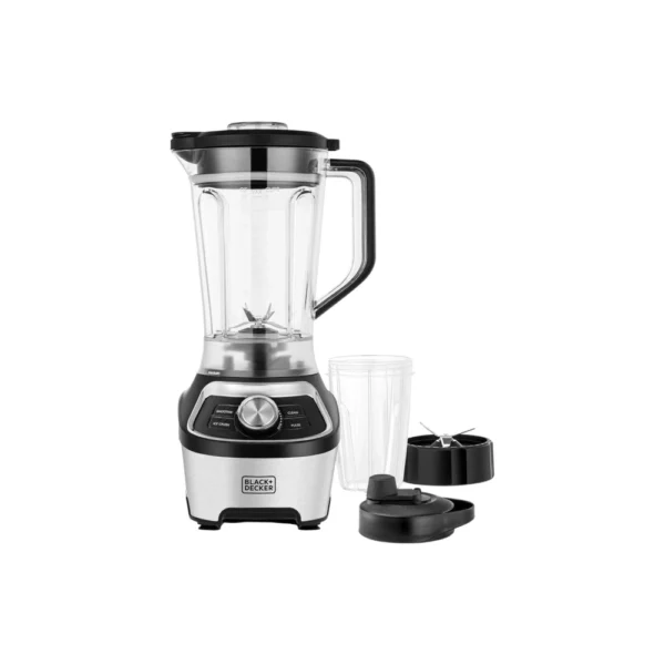 Black & Decker BXH1200-B5 1200W Hand Blender with 6-in-1 functions. Includes chopper, whisk, and potato masher.