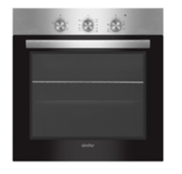Simfer Built-In Oven (B6405SERIM). 60L capacity, 5 functions, Mechanical Timer, and Inox Pop-up Knobs.