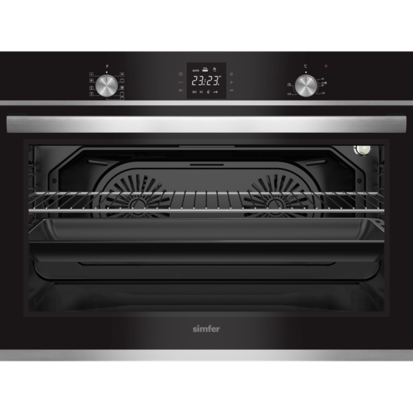 Simfer Built-In Oven (B6512SERSP). 60L capacity, 12 functions, Full Touch Control, and black enamel cavity.