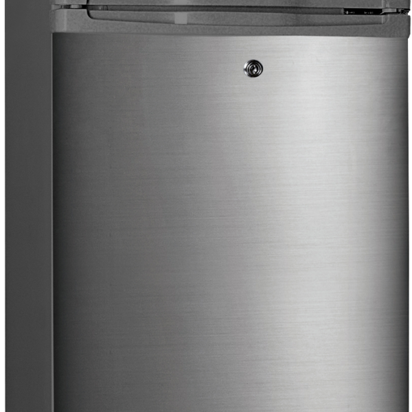 Beko 230L Double Door Fridge (BAD230-KE). Inox Silver, Direct Cool, Safety Glass shelves, and A+ energy efficiency rating.