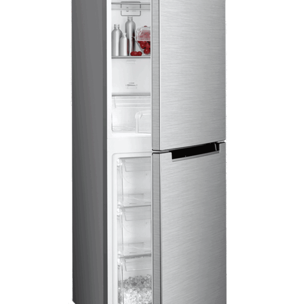Beko 300L Double Door Fridge (BAD530-UK-KE). Inox Silver, No-Frost, Safety Glass shelves, A+ energy rating, and LED lighting.