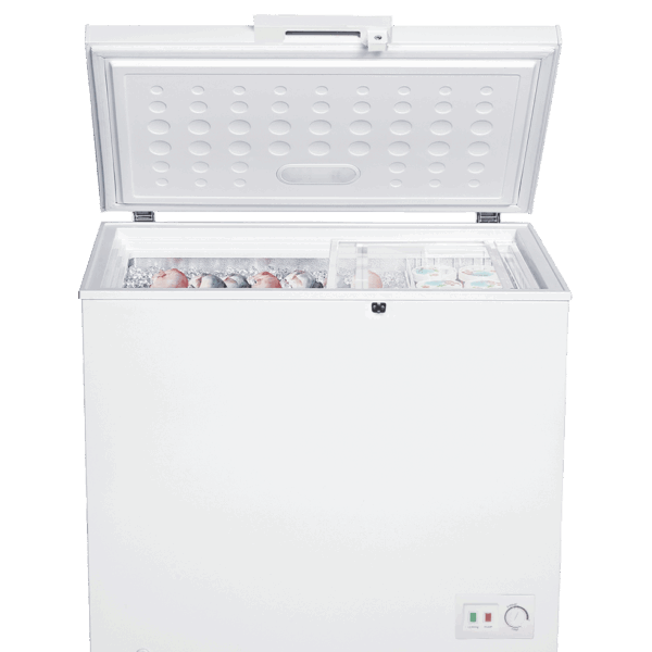 Beko 200L Chest Freezer (BCF2222-UK-KE). White, Tropicalized, MinFrost, lock & key, and energy-efficient cooling system.