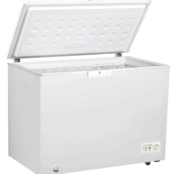 Beko 300L Chest Freezer (BCF3316-UK-KE). White, Tropicalized, MinFrost, lock & key, and energy-efficient cooling system.