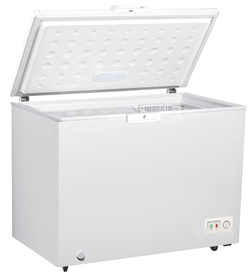 Beko 300L Chest Freezer (BCF3316-UK-KE). White, Tropicalized, MinFrost, lock & key, and energy-efficient cooling system.