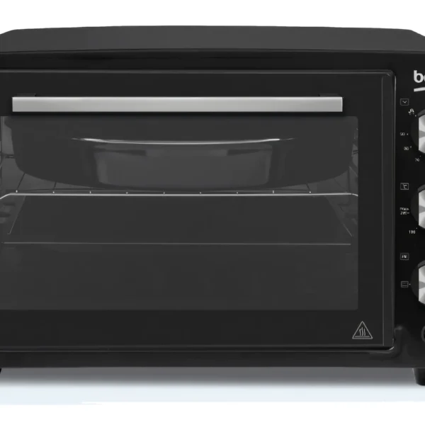 Beko BMO3431B-UK 34L Digital Solo Microwave. Extra-large capacity, 900W power, 5 levels, and digital clock/timer in black finish.