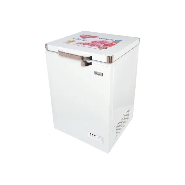 Ramtons 60L Chest Freezer (CF230). White, Tropicalized, 1-door, lock & key, and energy-efficient ultra-compact cooling.