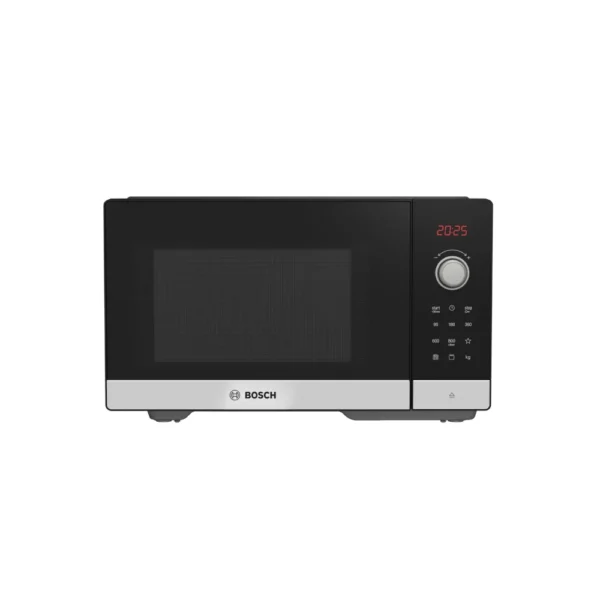 Bosch FEL053MS1M 25L Freestanding Grill Microwave, black. Features AutoPilot 8 programs and 800W power for versatile cooking.