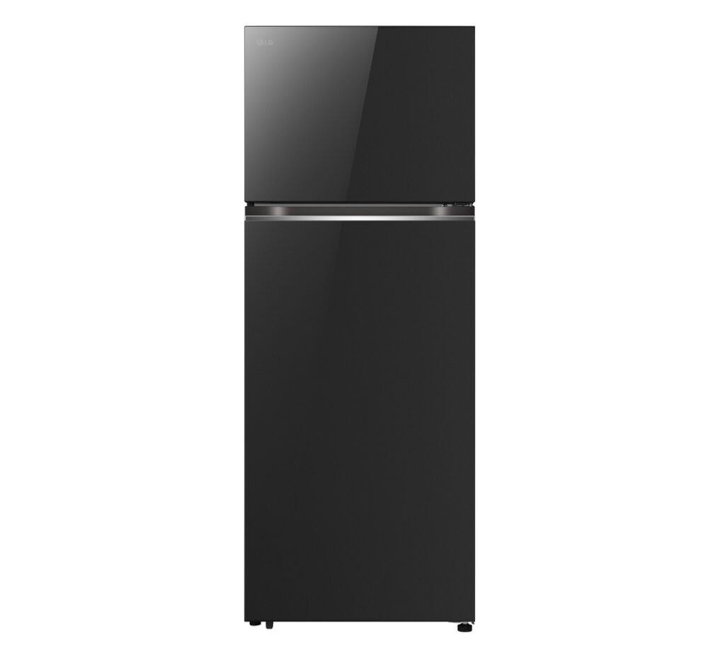 LG 461L Top Mount Fridge (GL-B452PPFQ). Smart Inverter Compressor, DoorCooling+, Water Dispenser, and Platinum Silver.