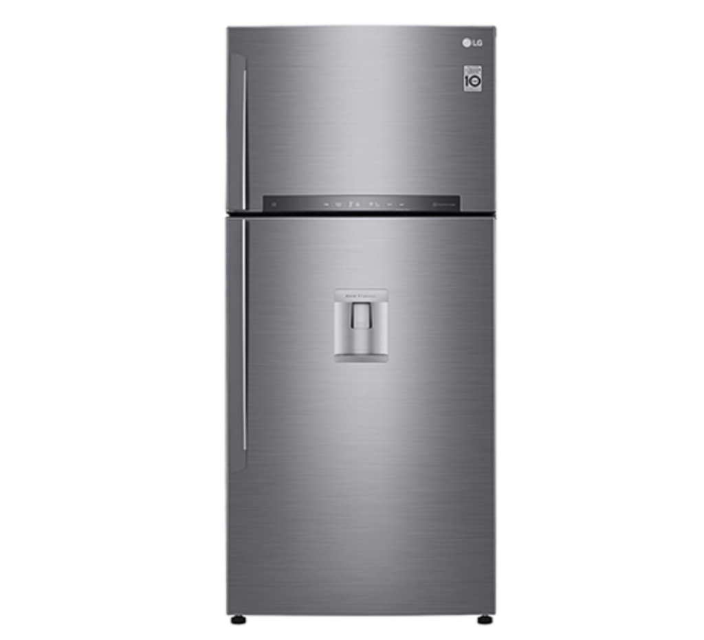 LG 506L Top Mount Fridge (GN-F702HLHU). Water Dispenser, Smart Inverter, DoorCooling+, and Hygiene Fresh+ air filter.