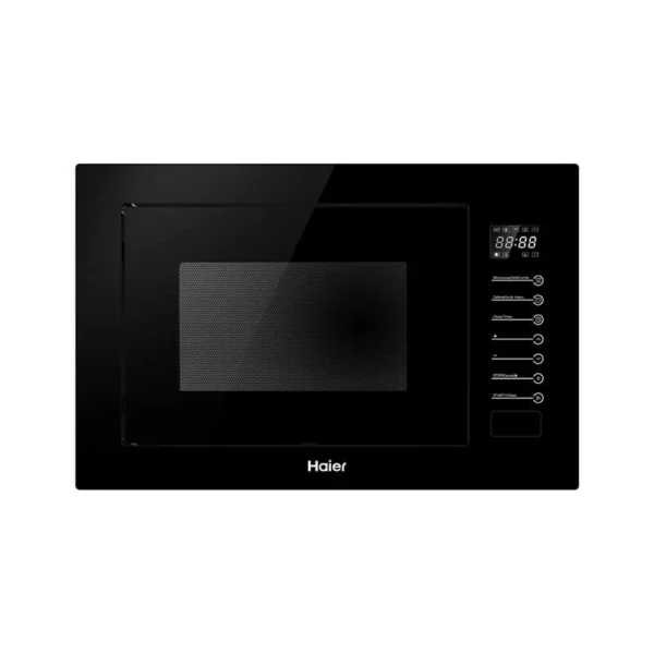 Haier HBMW28LBG 28L Built-in Microwave with Grill, black. Features 900W power and multiple cooking modes for modern Kenyan kitchens.