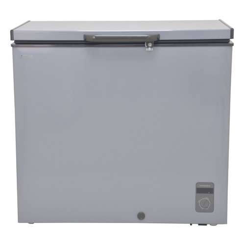 Mika 170L Chest Freezer (MCF226ADG). Dark Grey, Tropicalized, 1-door, lock & key, LED light, and internal sliding glass lid.