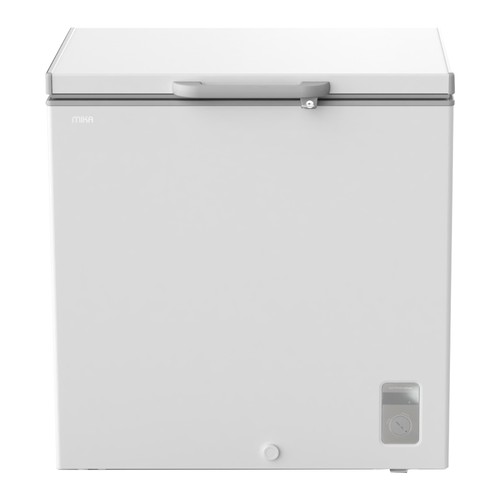 Mika 60L Chest Freezer (MCF95WWG). White, Tropicalized, 1-door, lock & key, LED lighting, and internal sliding glass door.
