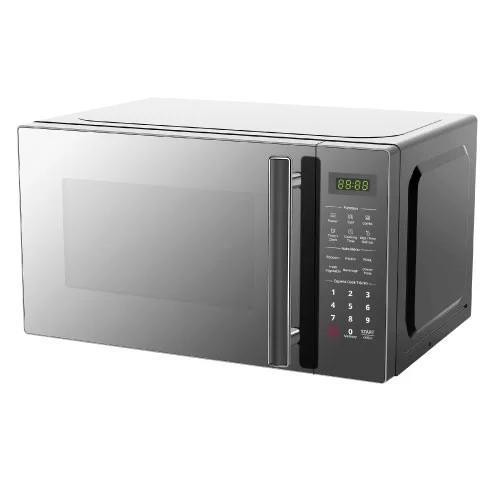 Mika MMWDGPH2525MB 25L Digital Microwave with Grill, Mirror Black finish. Features 900W power and Auto Cook menus.