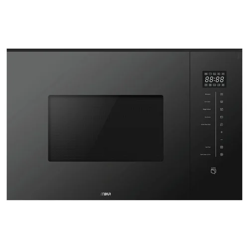 Mika MMWDGTA253BBI 25L Built-in Microwave with Grill, black. Features 8 Auto Cook menus and easy-to-use digital controls.