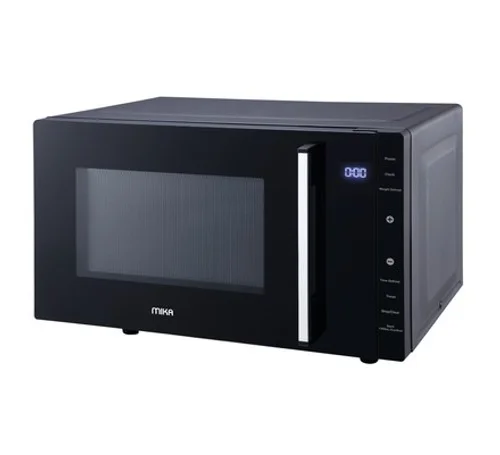Black Mika MMWDSTH2342BF 23L Flat Bed Solo Microwave. No turntable design for wider cooking area and easy, thorough cleaning.