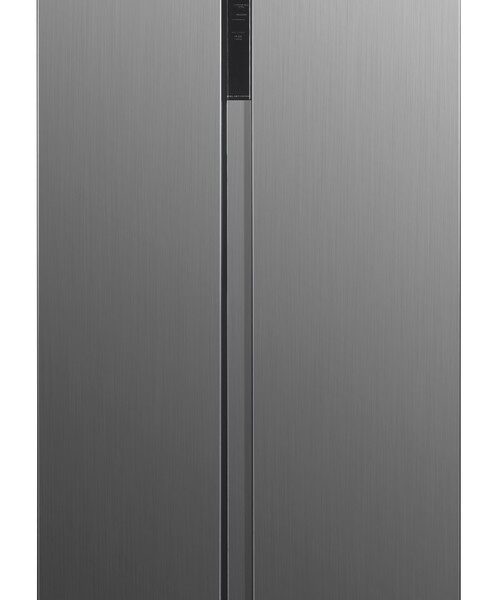 Mika 683L Side-by-Side Fridge (MRNF2D683XLBV). Silver Inox, No-Frost, AI Inverter, Multi Airflow, and LED Digital Display.