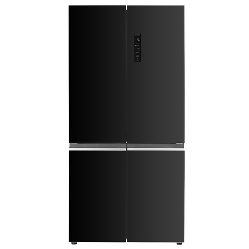 Mika 522L 4-Door Fridge (MRNF4D522GBV). Black Glass, No-Frost, AI Inverter, Convertible Zone, and External Digital Control.