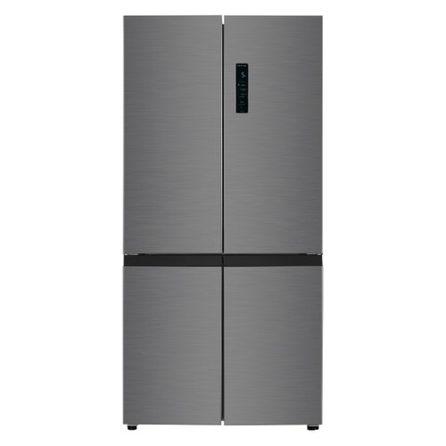 Mika 592L 4-Door Fridge (MRNF4D592XLBV). Silver Inox, AI Inverter, Convertible Zone, No-Frost, and Digital Control Panel.
