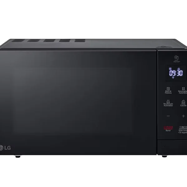 Silver LG MS3032JAS 30L Solo Microwave. Features Anti-Bacterial EasyClean interior, ideal for reheating large Kenyan family meals.