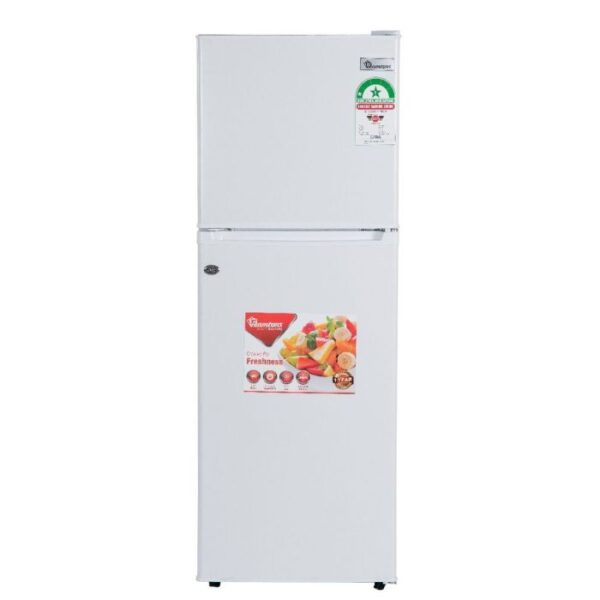 Ramtons 170L Single Door Fridge (RF/174). Silver finish, Direct Cool, lockable door, and energy-efficient 120W power.