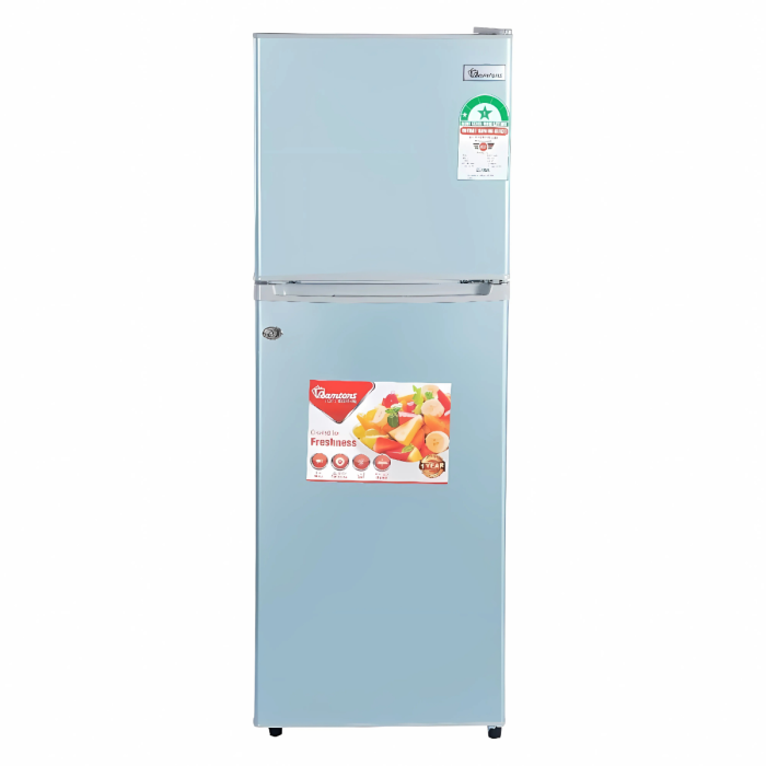 Ramtons 170L Single Door Fridge (RF/175). Silver finish, Direct Cool, lockable door, and energy-efficient 120W power.