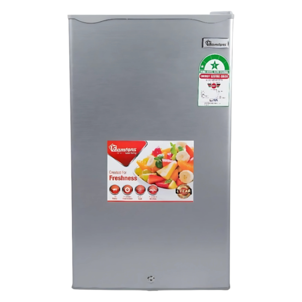 Ramtons 128L Single Door Fridge (RF/215). White finish, Direct Cool, lockable door, and energy-efficient 100W power.