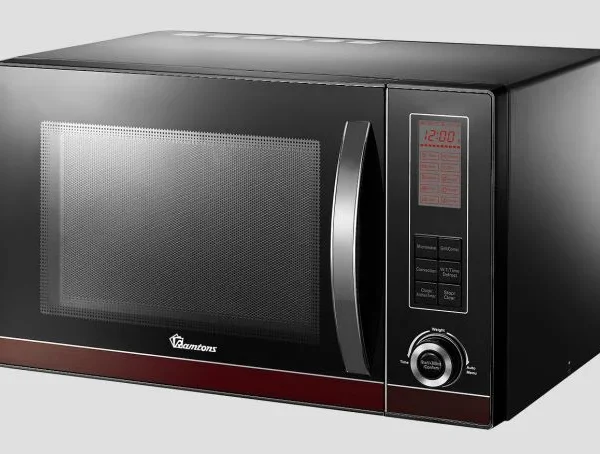 Black Ramtons RM/327 30L Convection Microwave. Multi-function oven with microwave, grill, and convection for full family cooking and baking.