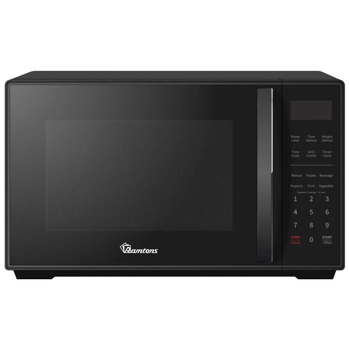 Ramtons RM/684 25L Digital Microwave + Grill. Features 900W microwave power and 1000W grill for versatile family cooking.