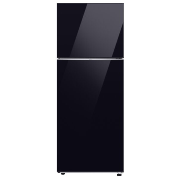 Samsung 465L Bespoke Fridge (RT47CB663122). Clean Black Glass, No-Frost, WiFi SmartThings, and 20-year inverter warranty.