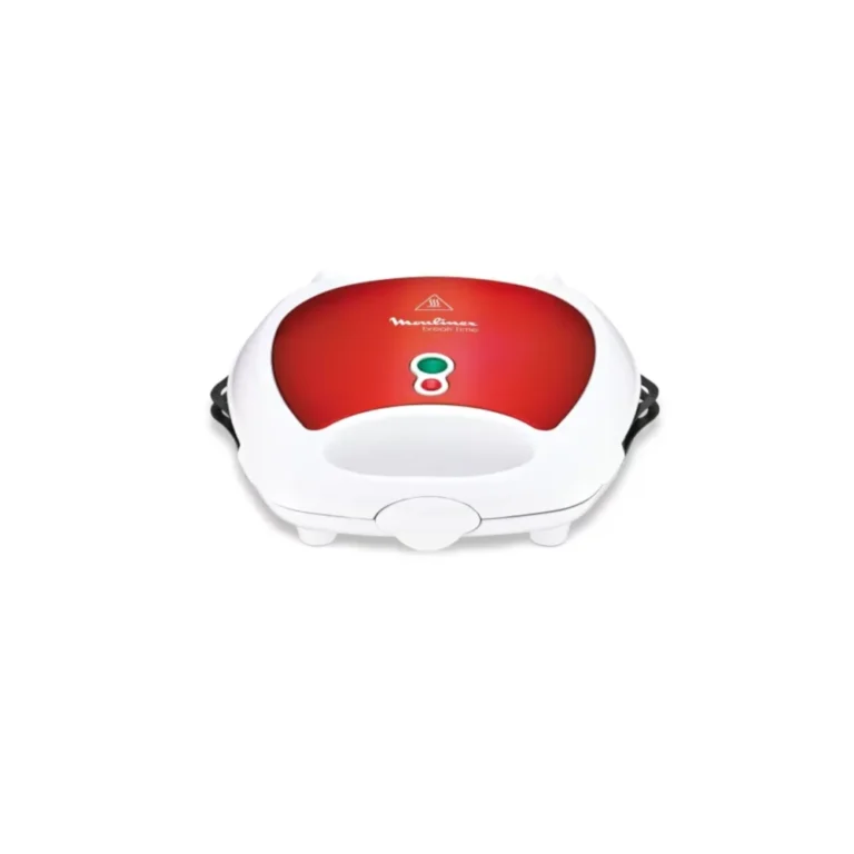 White and red Moulinex Snack Collection Multi-Plate Maker SW612543, featuring interchangeable non-stick plates (for waffles, sandwiches, or grilling). Versatile appliance perfect for preparing quick, varied snacks and delicious desserts popular in Kenyan homes.