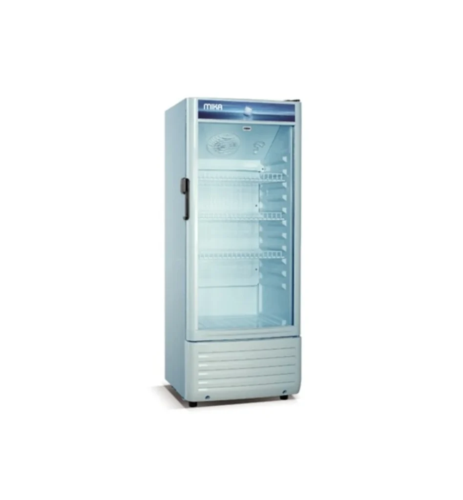Mika 150L Upright Freezer (MSFU1501WG). White Gold, 4 Compartments, Tropicalized, No Frost, and energy-efficient cooling.